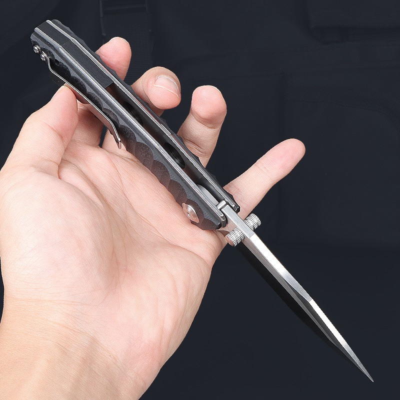 FD028 Two Colors No Logo Fast Opening G10 Handle Folding Knife UD408775